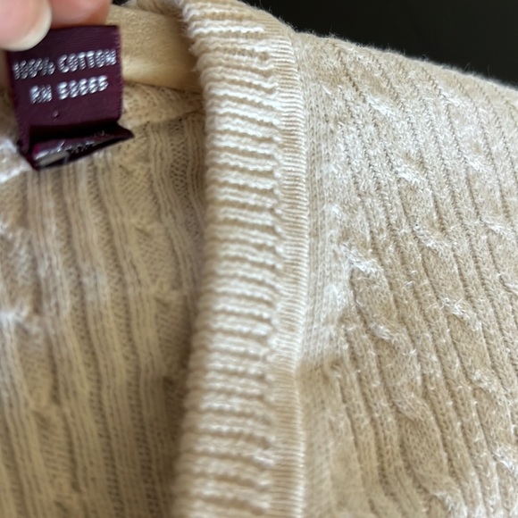 Nordstrom Men’s sweater vest color cream 100%cotton Vneck size XL - Picture 10 of 12